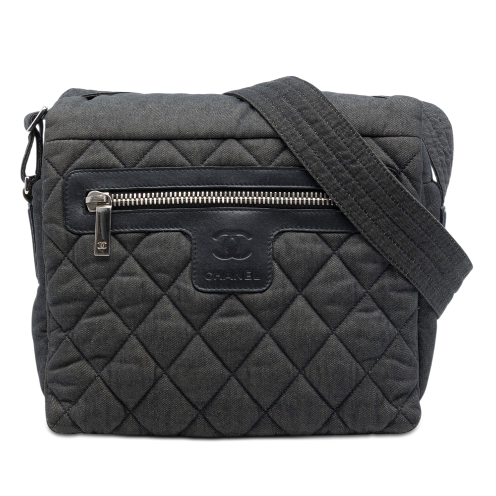 Pre-Loved Chanel Small Quilted Denim Coco Cocoon Messenger Bag